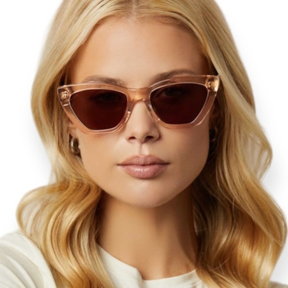 DIFF Camila Sunglasses Pink Velvet Frame Brown Lenses Retro Cat Eye NWT - Picture 3 of 7